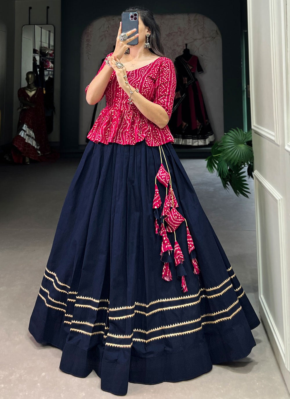 Lace Cotton Readymade Lehenga Choli - L2877
