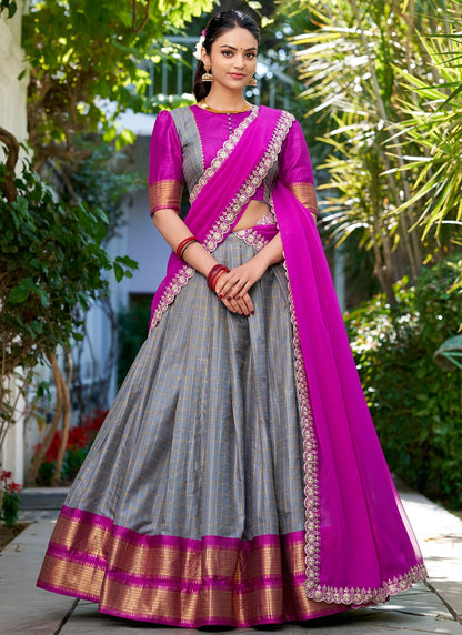 Fancy Fabric Ceremonial, Festival, Mehandi & Sangeet Readymade Lehenga Choli L3560