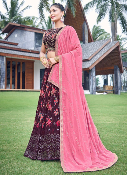 Digital Print Georgette Lehenga - L3086