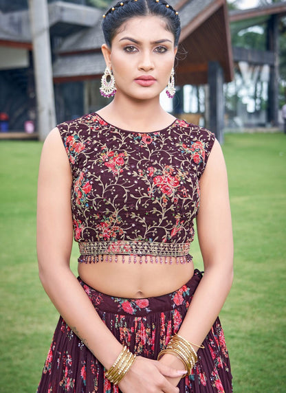 Digital Print Georgette Lehenga - L3086