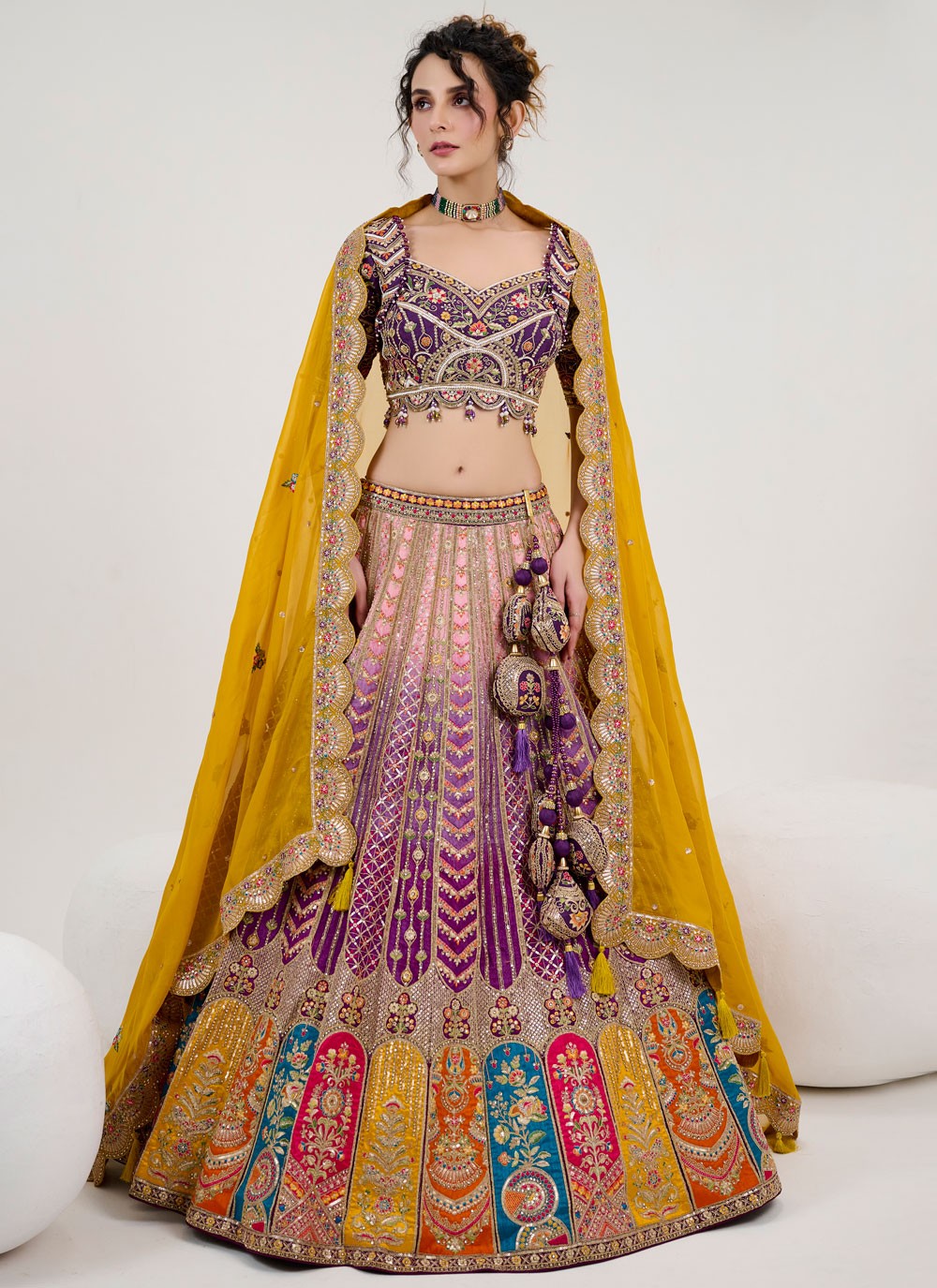 Embroidered Silk Readymade Lehenga Choli - L2801