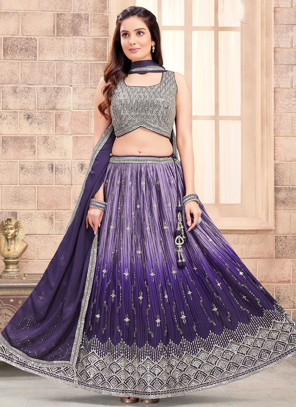 Embroidered Silk Readymade Lehenga Choli - L2627