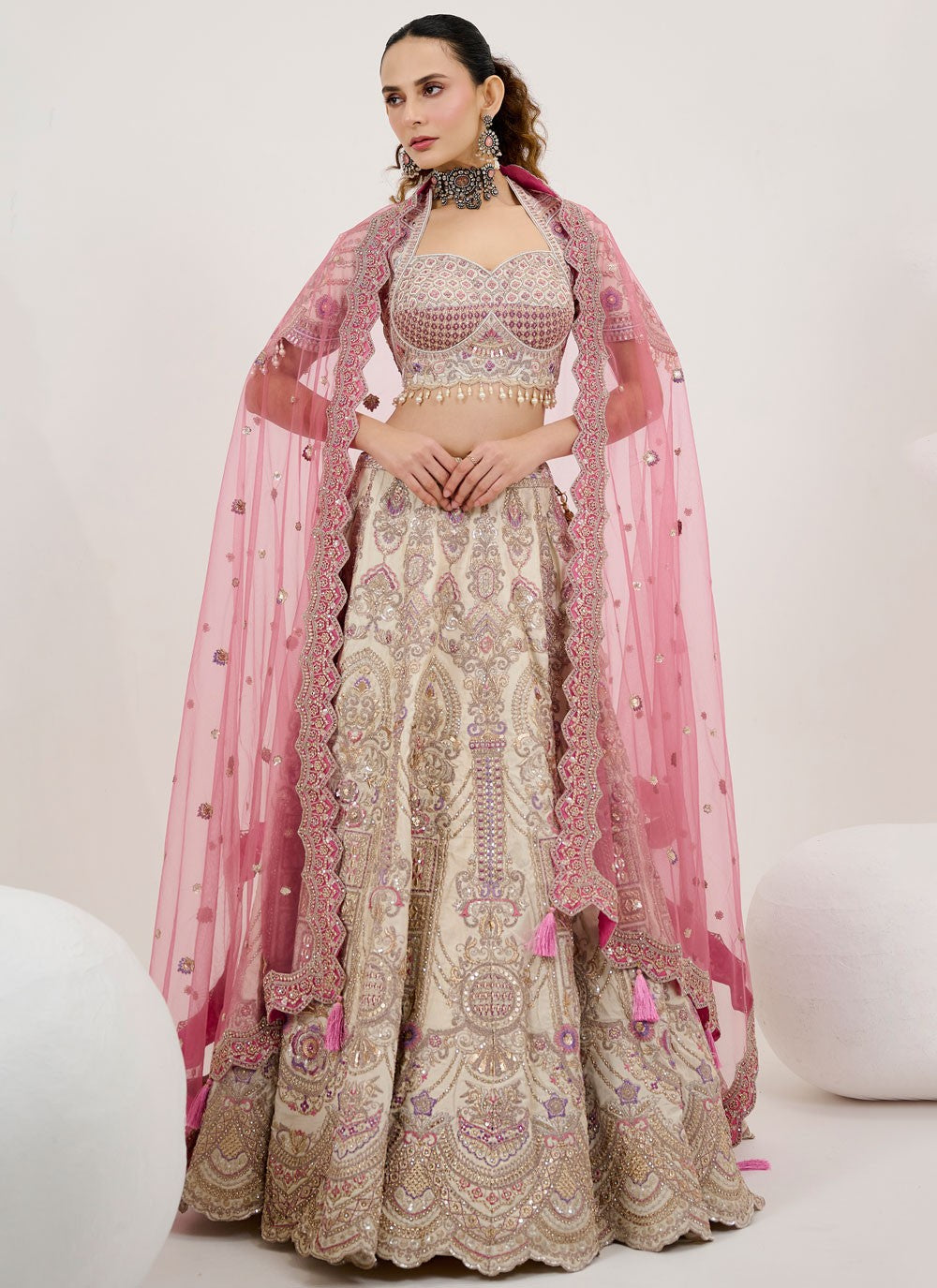 Embroidered Silk Readymade Lehenga Choli - L2801