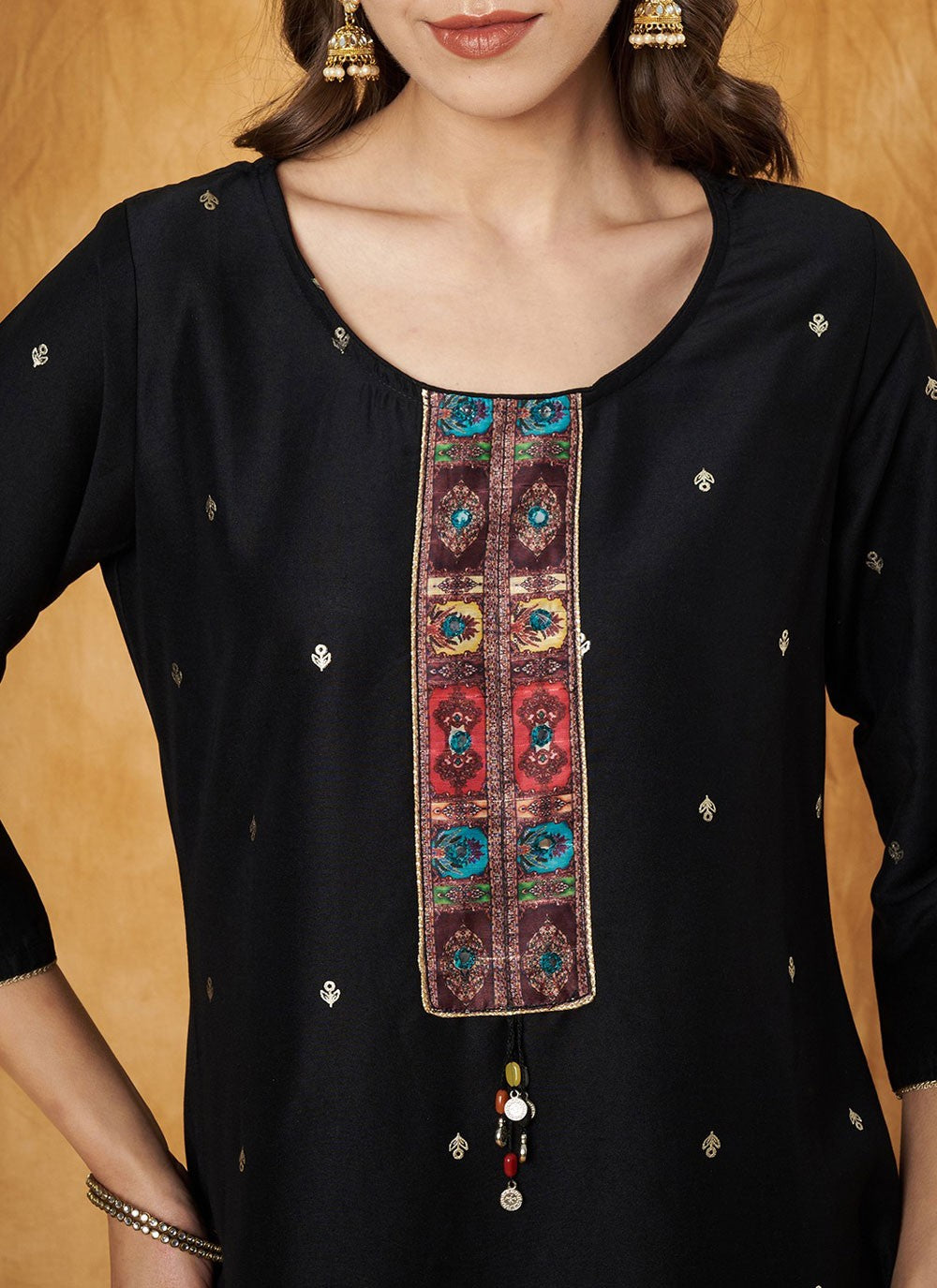 Applique Silk Salwar Suit - T4691