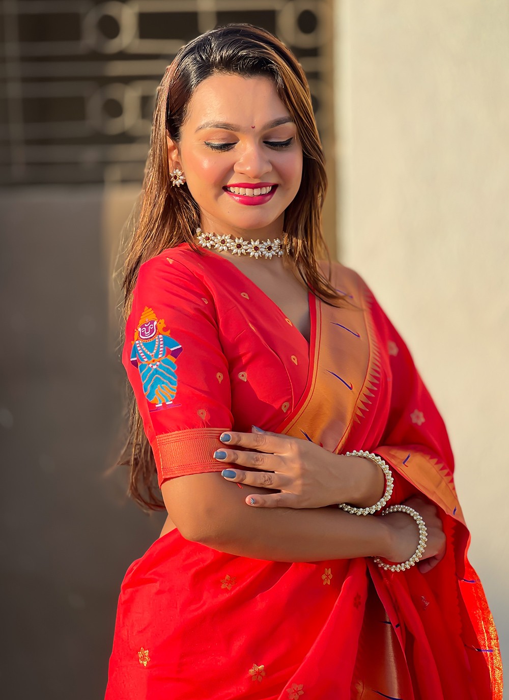 Contemporary Woven Red Silk S12612