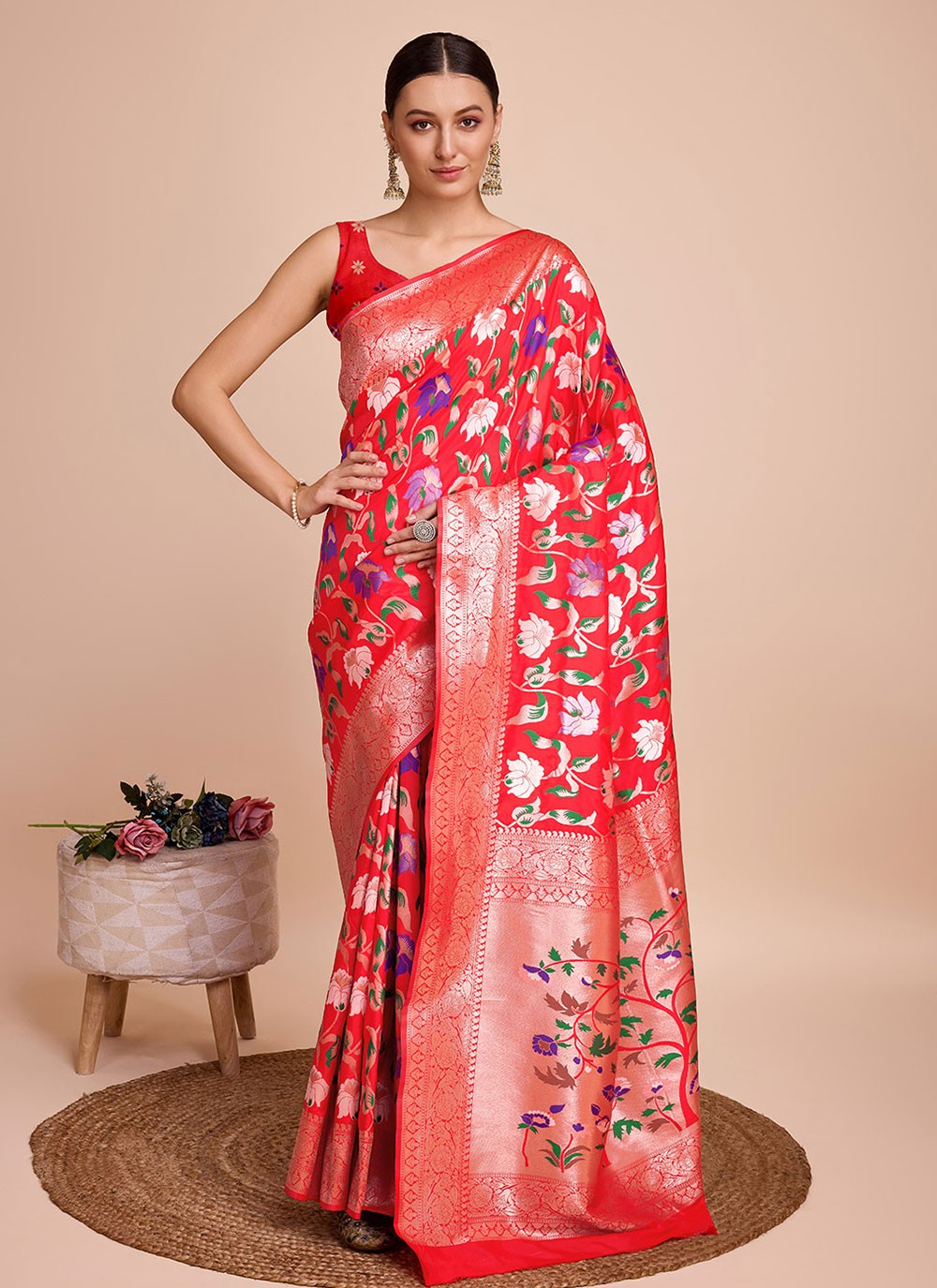 Classic Meenakari Paithni, Silk Saree - S6771
