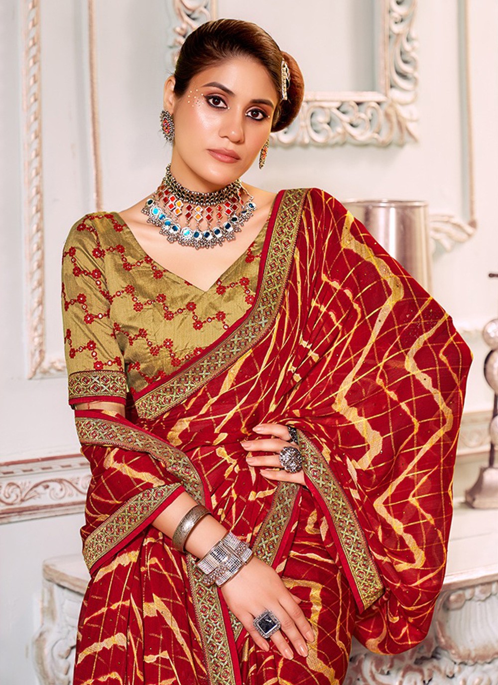 Classic Printed Silk Saree - S3189