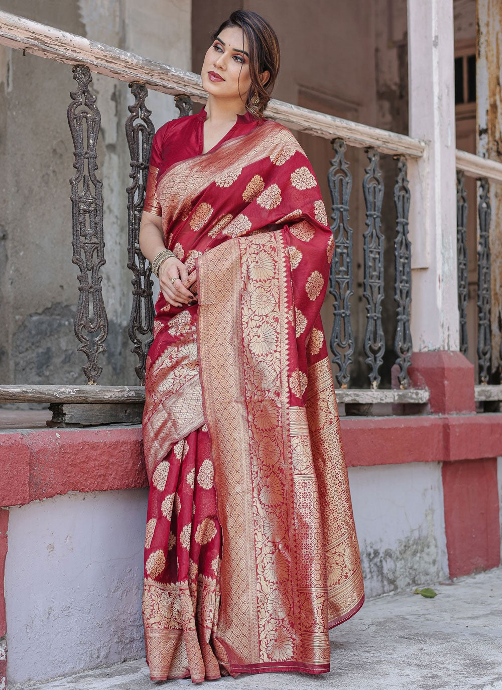 Classic Woven Chanderi Silk Saree - S7288