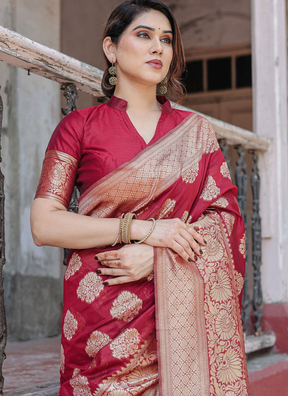 Classic Woven Chanderi Silk Saree - S7288