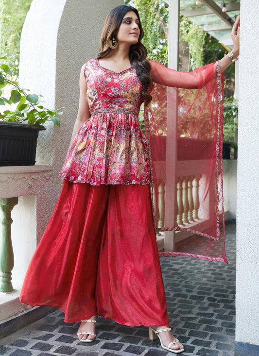 Lace Chiffon Salwar Suit - T4486