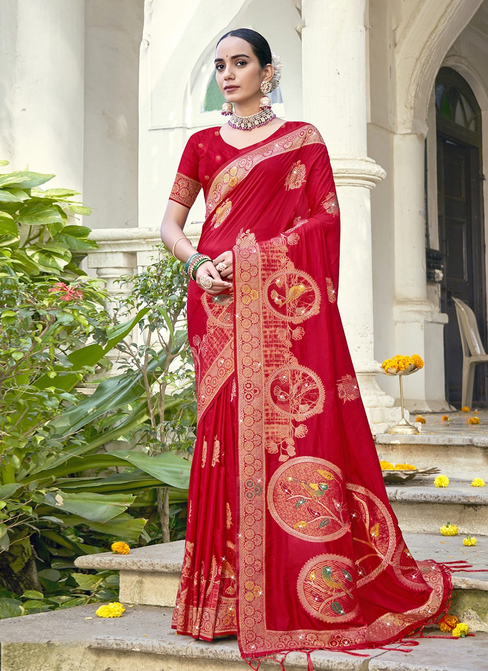 Printed, Zari Silk Saree - S12133