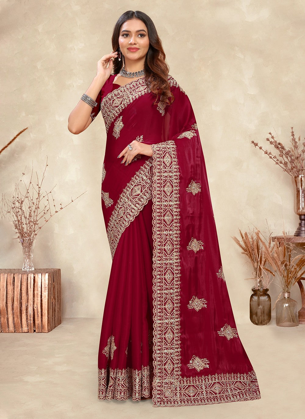 Trendy Cord Crepe Silk Saree - S5288