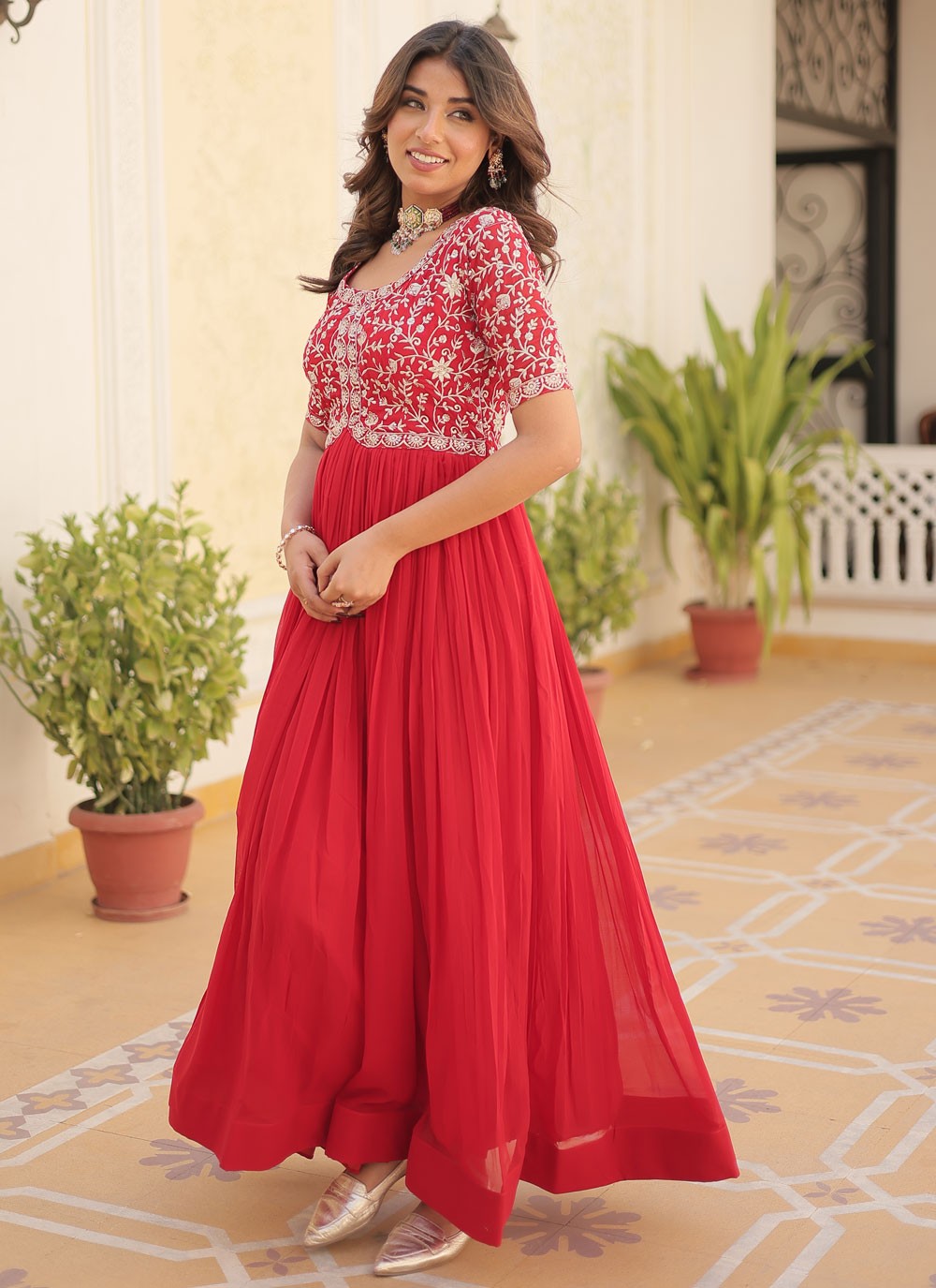Faux Georgette Gown - G1419