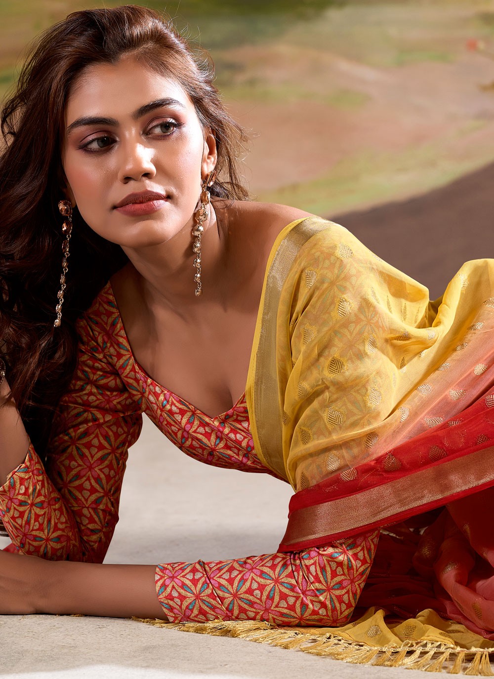 Classic Border Work Georgette Saree - S8256
