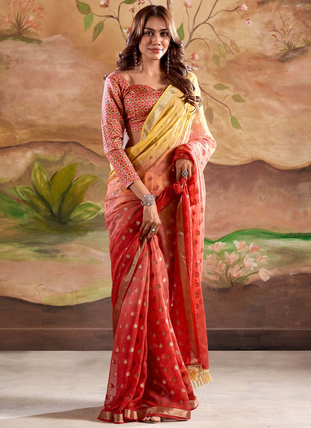 Classic Border Work Georgette Saree - S8256