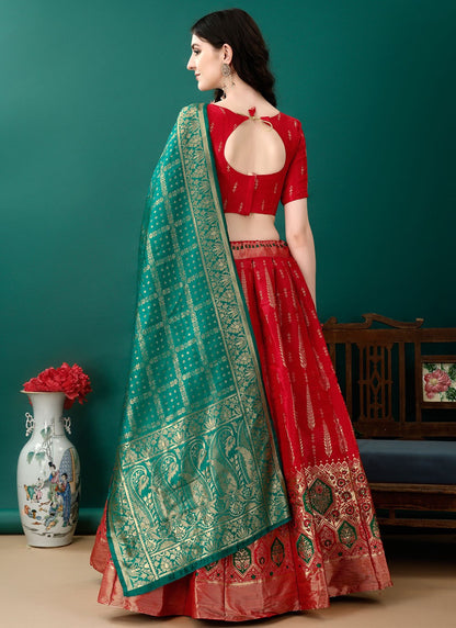 Jacquard Work Jacquard Silk A - Line Lehenga - L2157