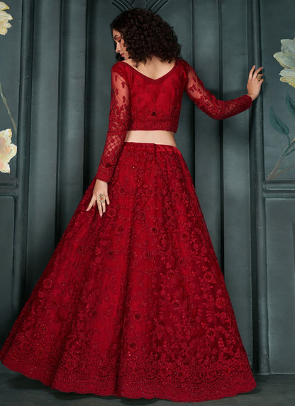 Embroidered Net A - Line Lehenga - L2216