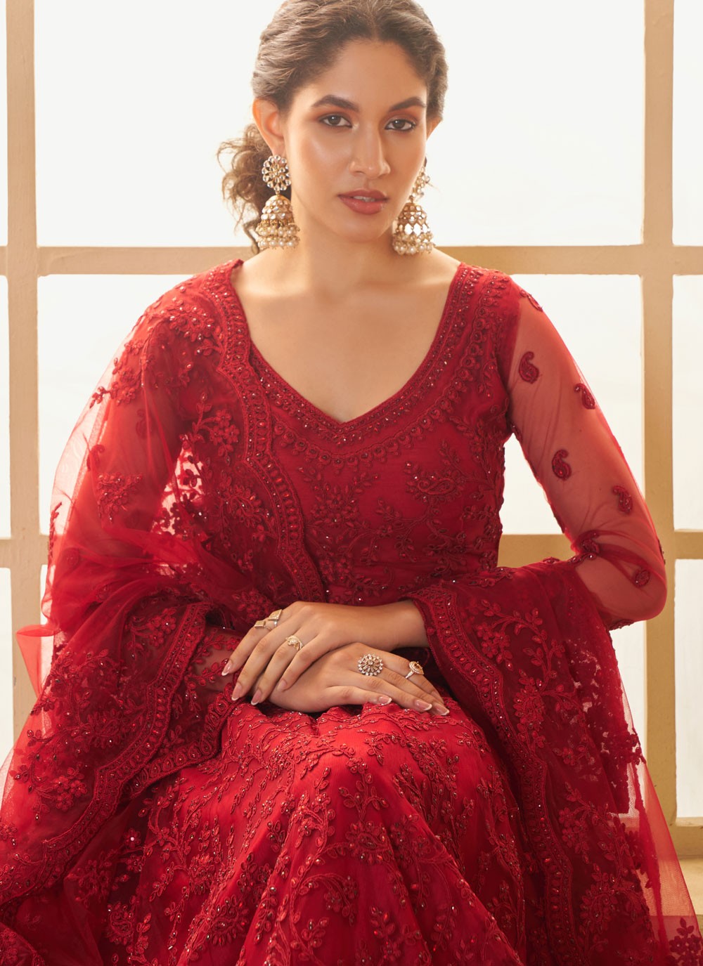 Cord Net A - Line Lehenga - L2728