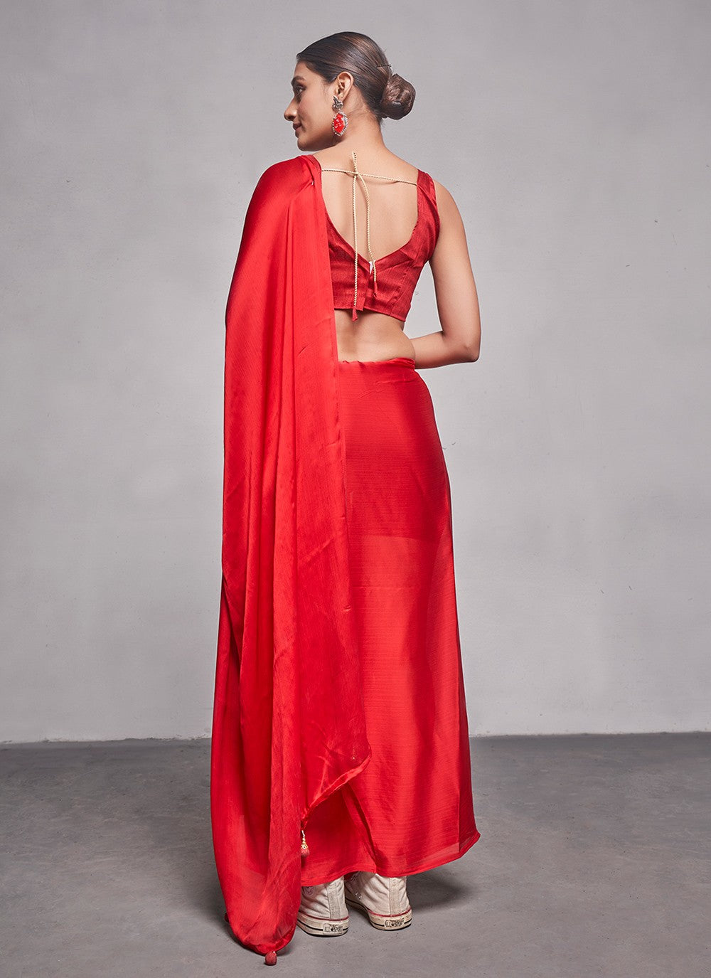 Classic Plain Rangoli Saree - S4784