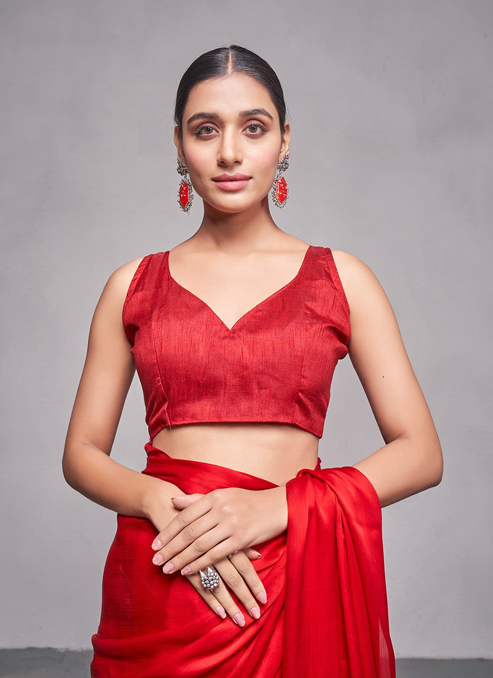 Classic Plain Rangoli Saree - S4784