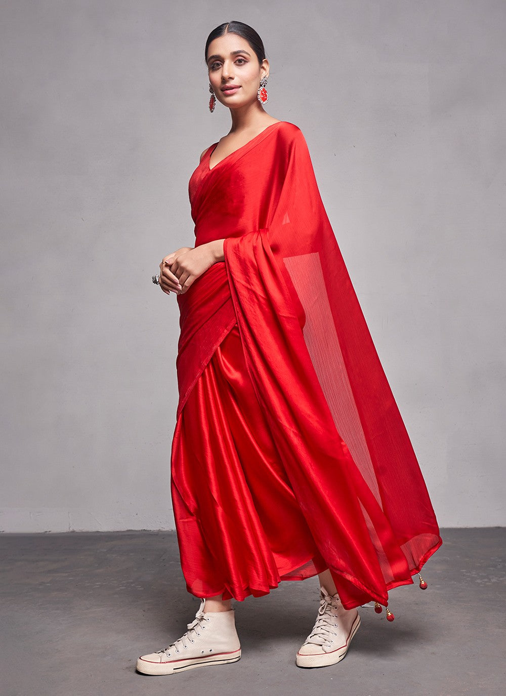 Classic Plain Rangoli Saree - S4784