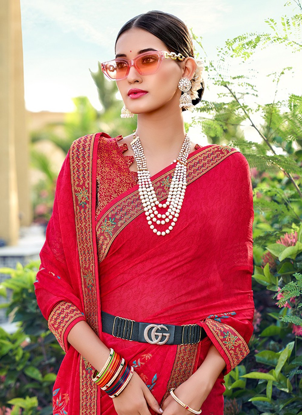 Classic Printed Silk Saree - S3197
