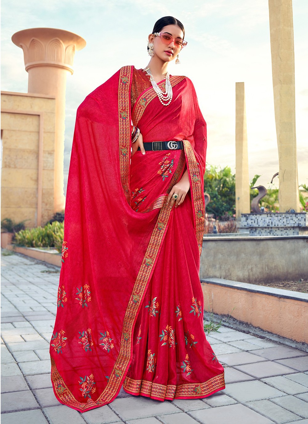 Classic Printed Silk Saree - S3197
