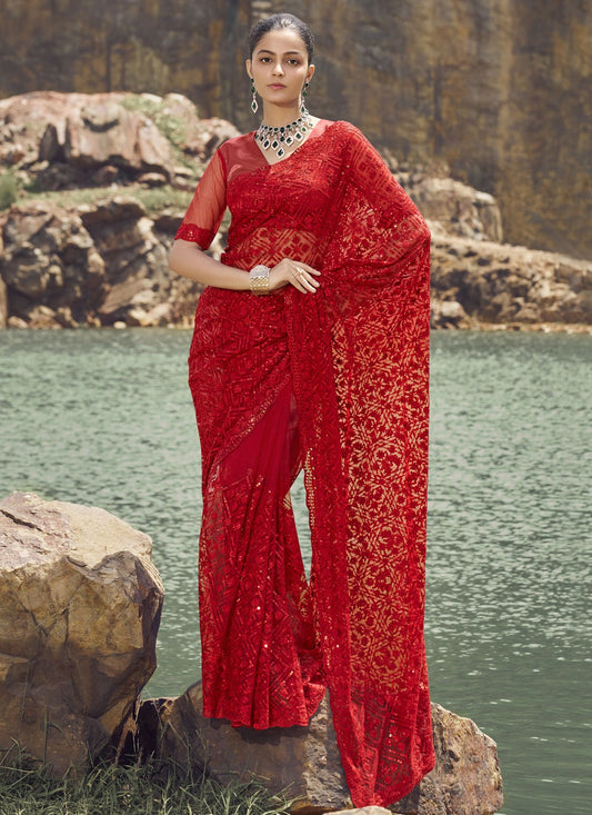 Classic Sequins Net Saree - S7760
