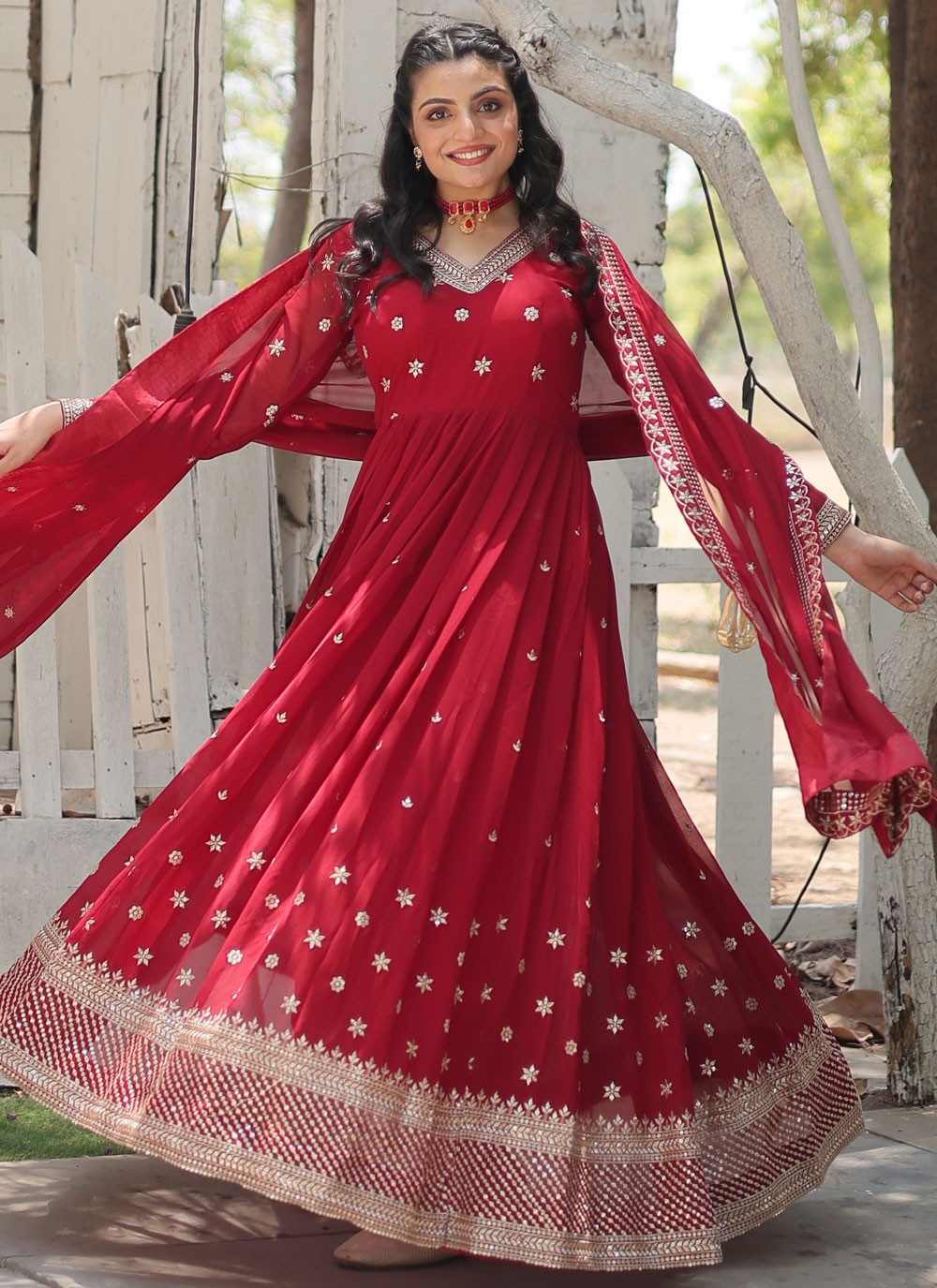 Faux Georgette Gown - G1516