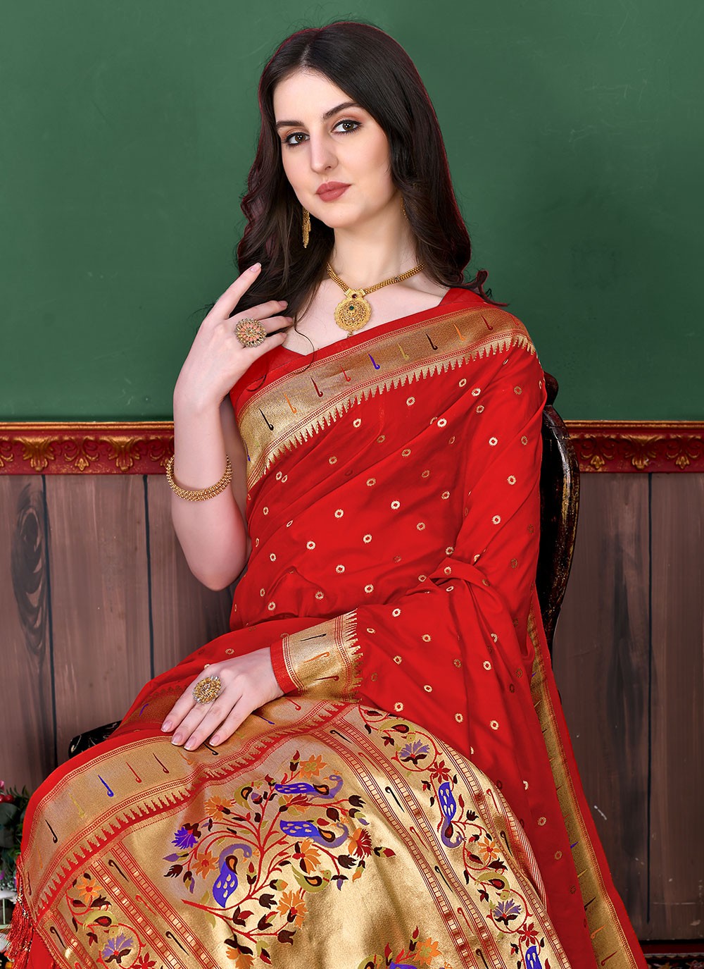 Classic Border Work Silk Saree - S2595