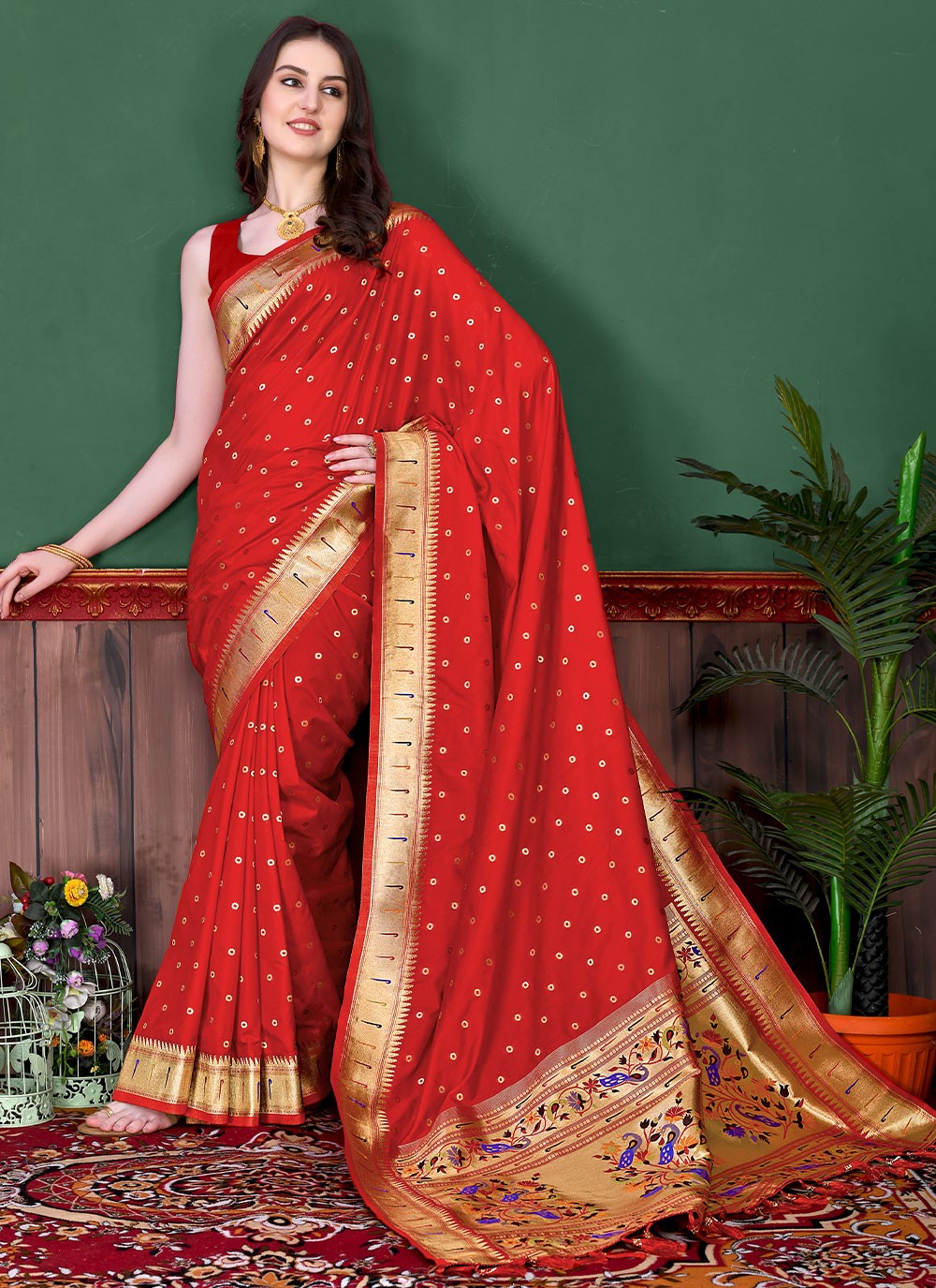 Classic Border Work Silk Saree - S2595