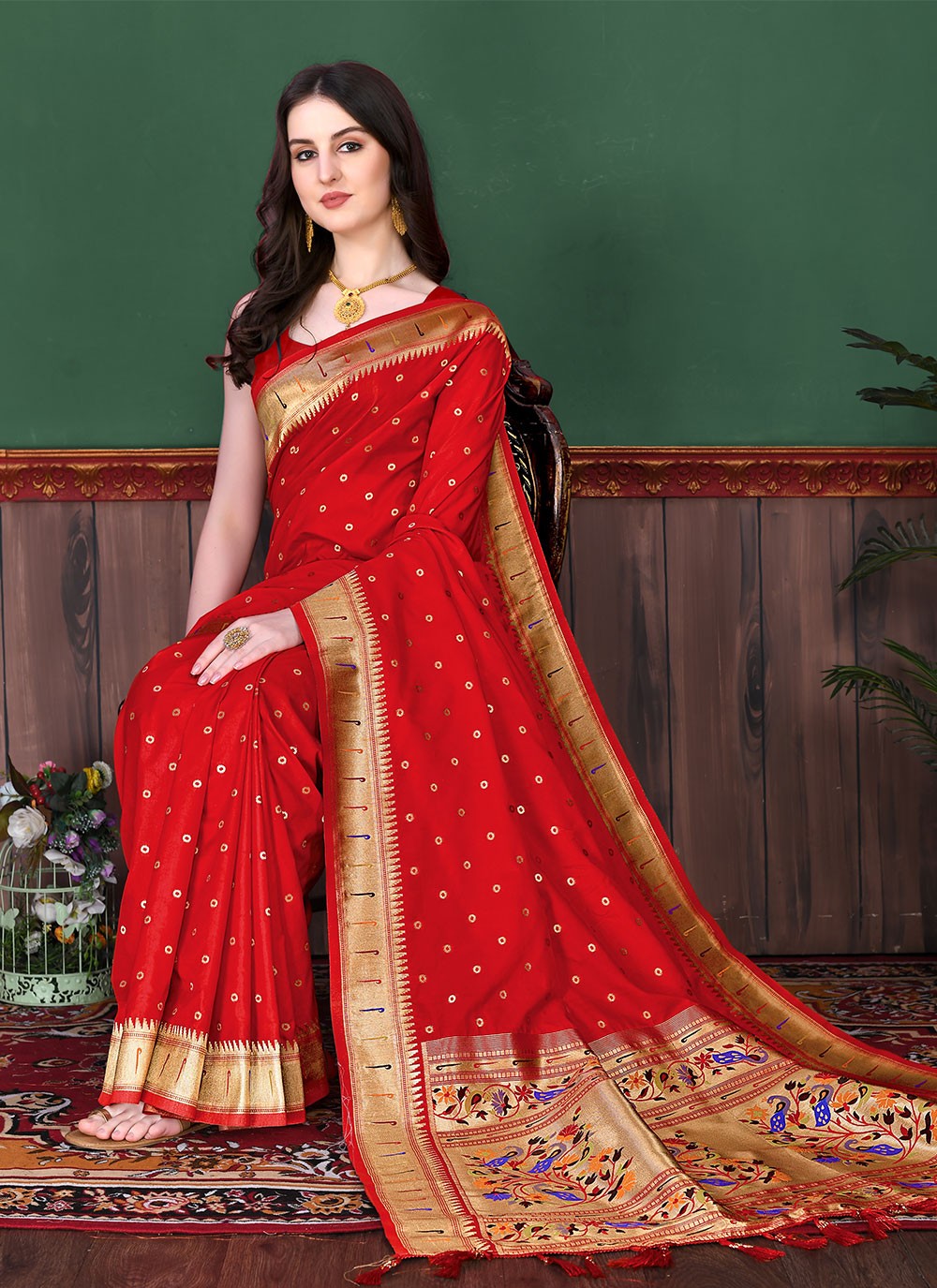 Classic Border Work Silk Saree - S2595