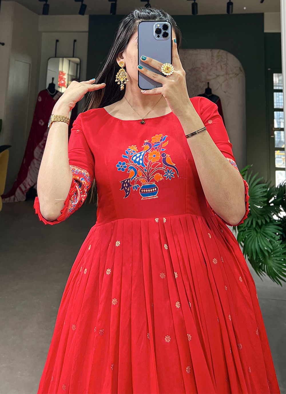 Jacquard Silk Gown - G1317
