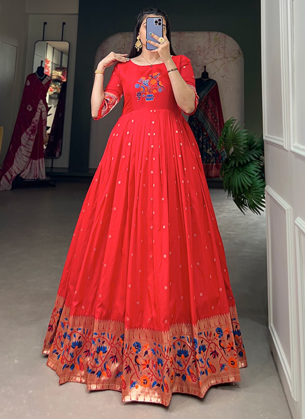 Jacquard Silk Gown - G1317