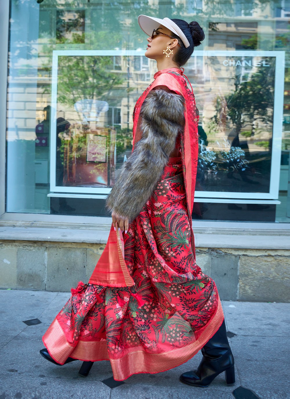 Classic Printed Organza Saree - S3081