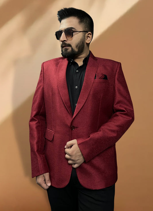 Woven Jacquard Red Coats & Blazers - M5563