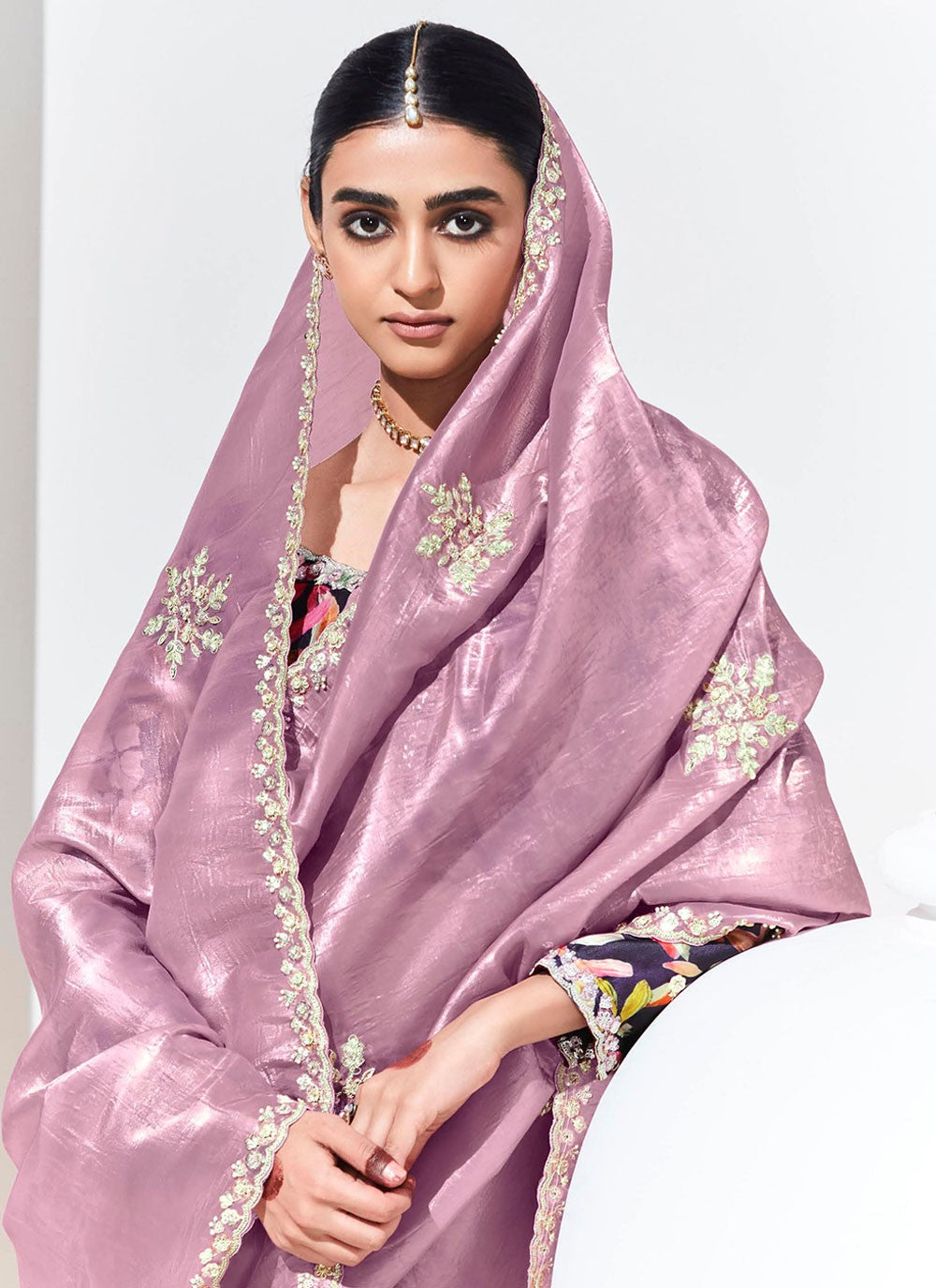 Classic Embroidered Organza Saree - S7248