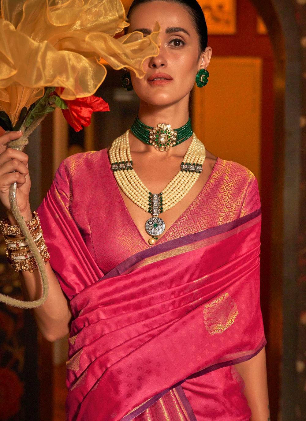 Classic Woven Handloom Silk Saree - S9191