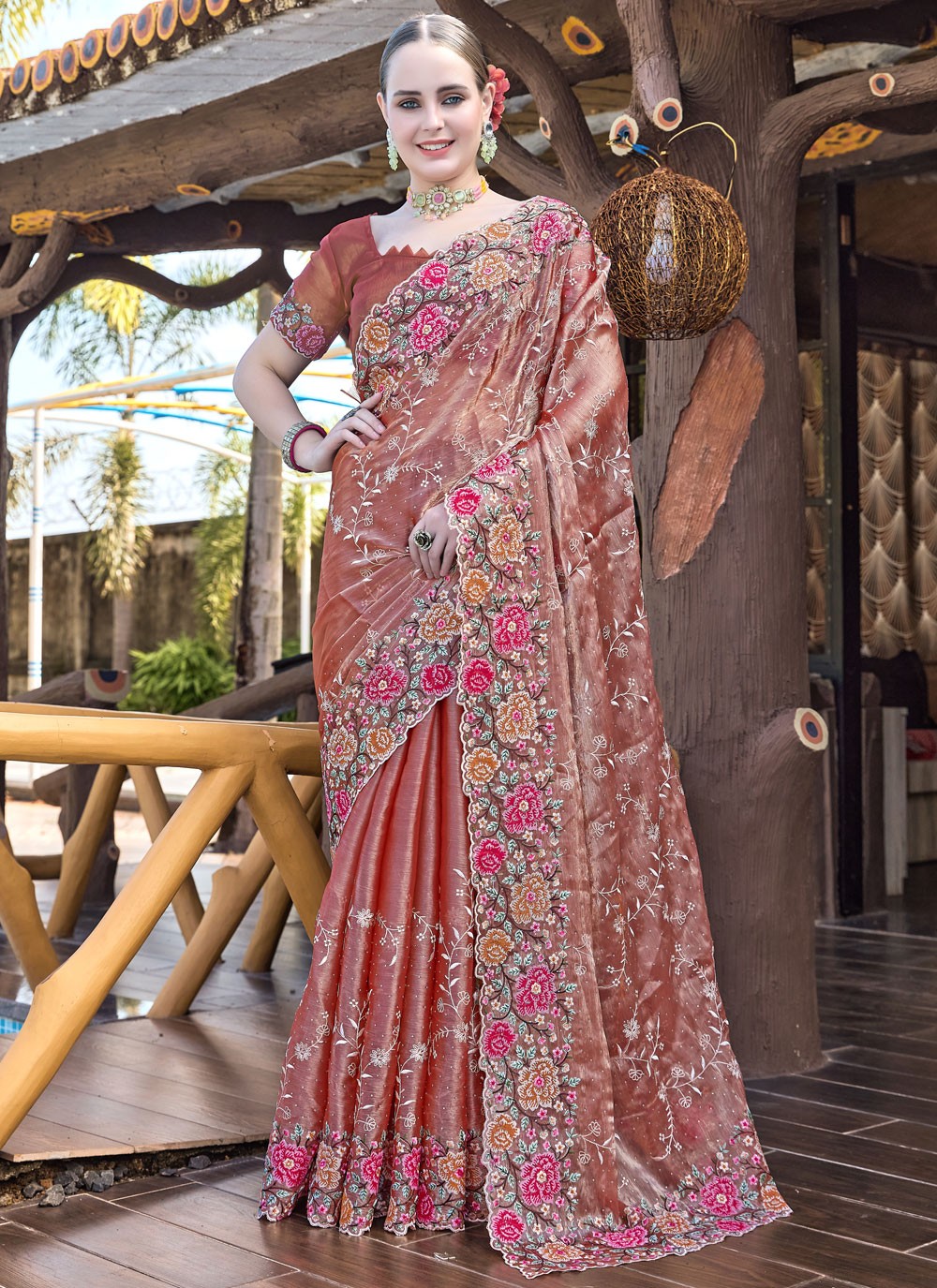 Classic Embroidered Jimmy Chu Saree - S9427