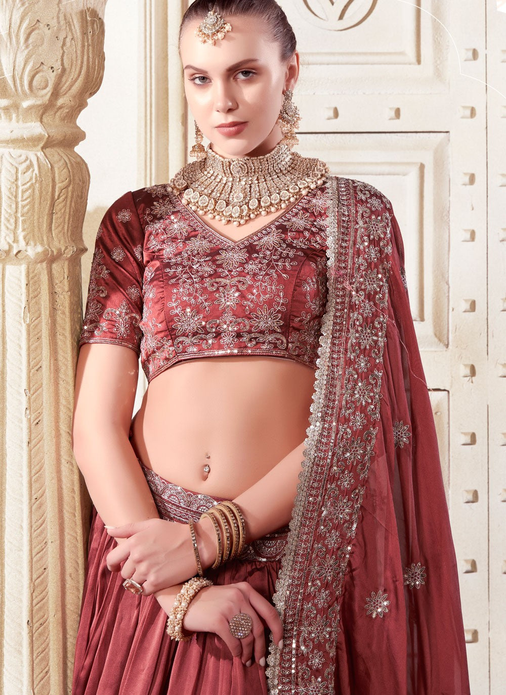 Diamond Net A - Line Lehenga - L2369