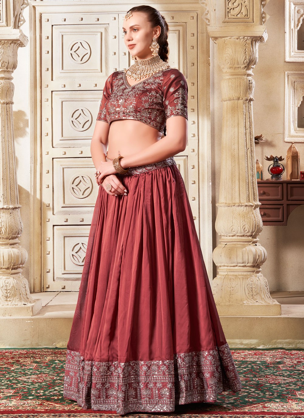 Diamond Net A - Line Lehenga - L2369
