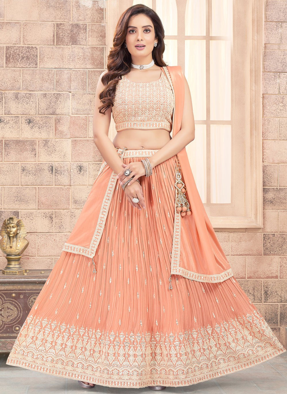 Embroidered Silk Readymade Lehenga Choli - L2627