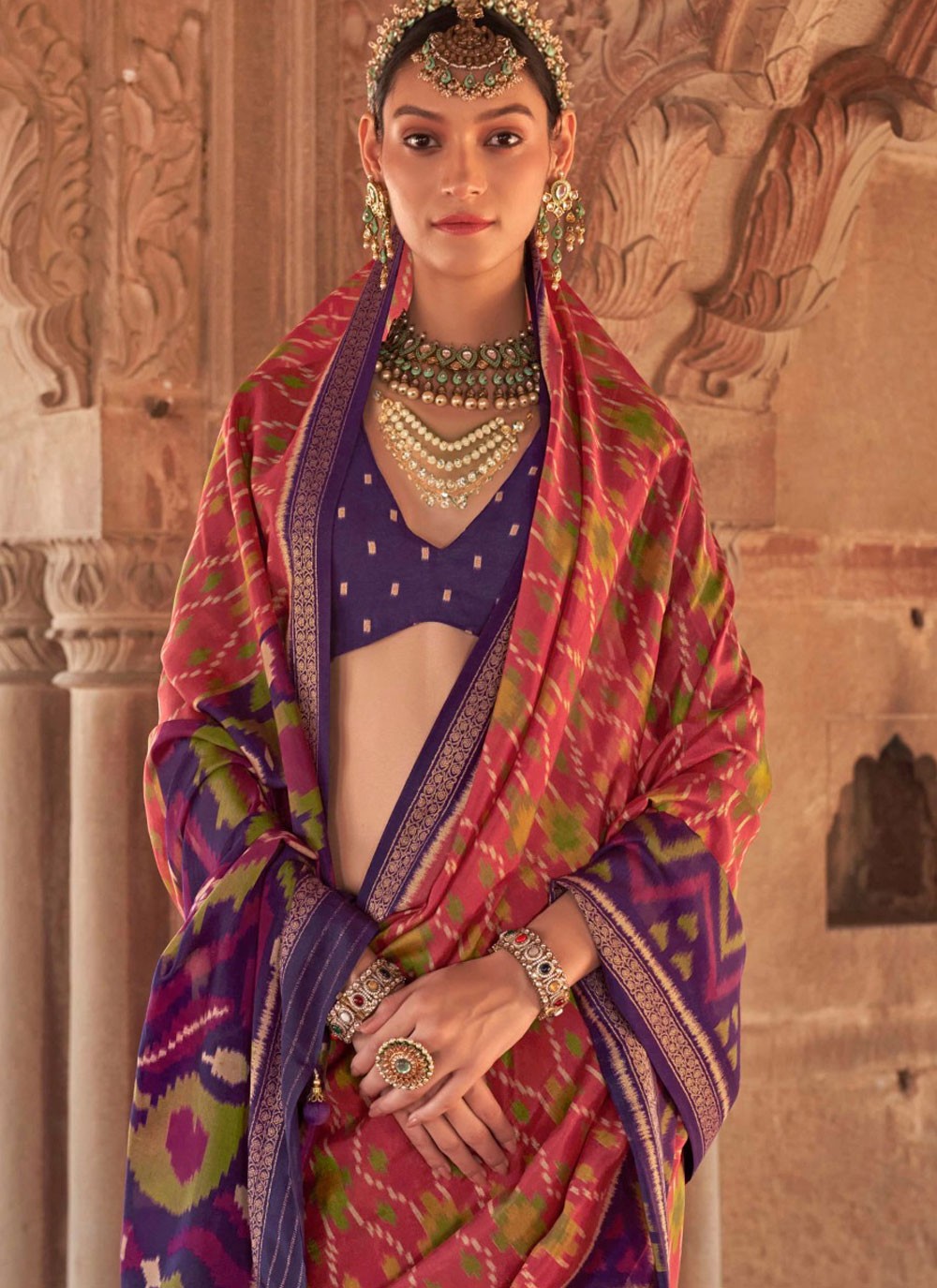 Trendy Saree Strips Pink Georgette Saree S13196