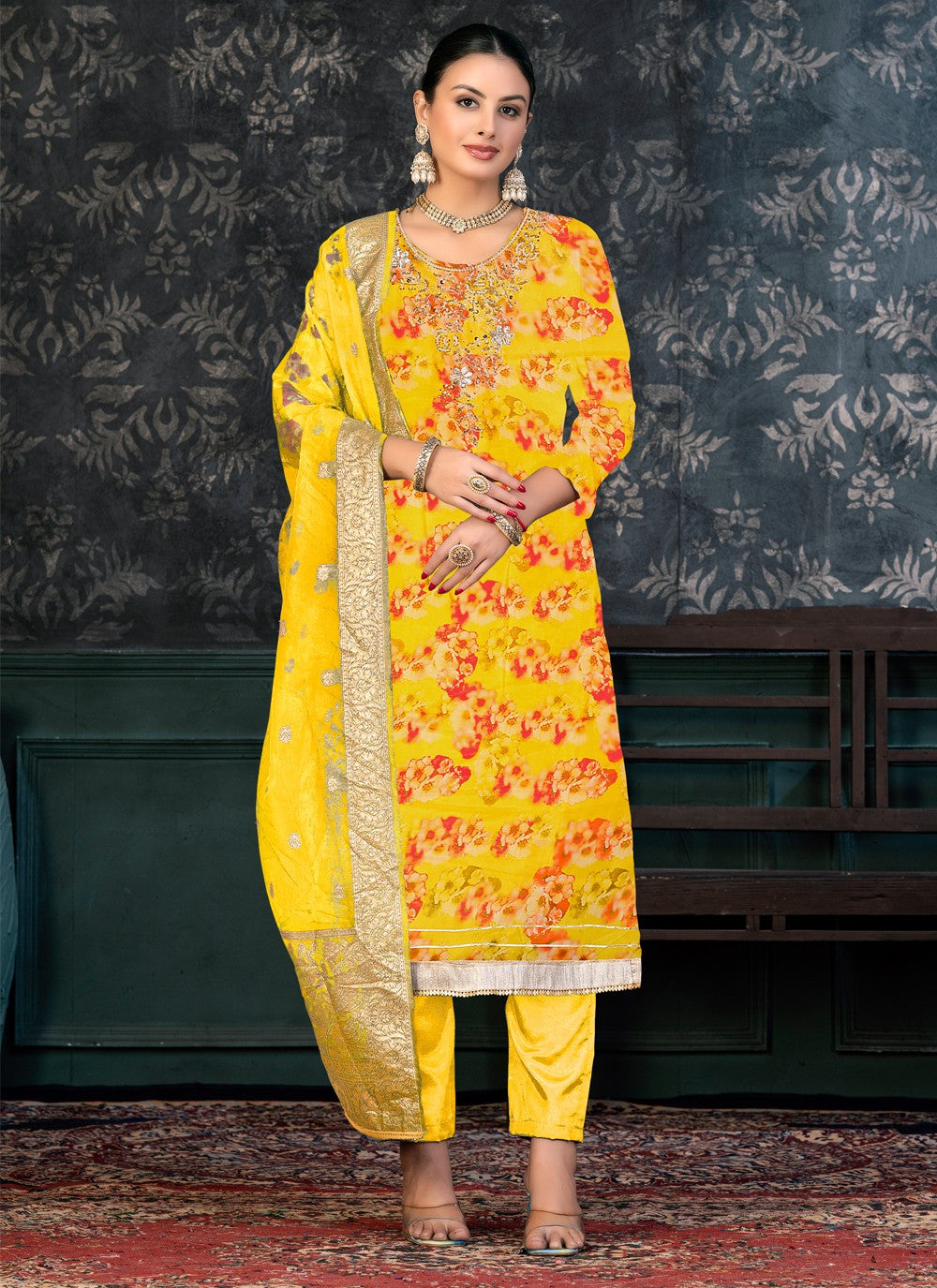 Organza Salwar Suit - T1361