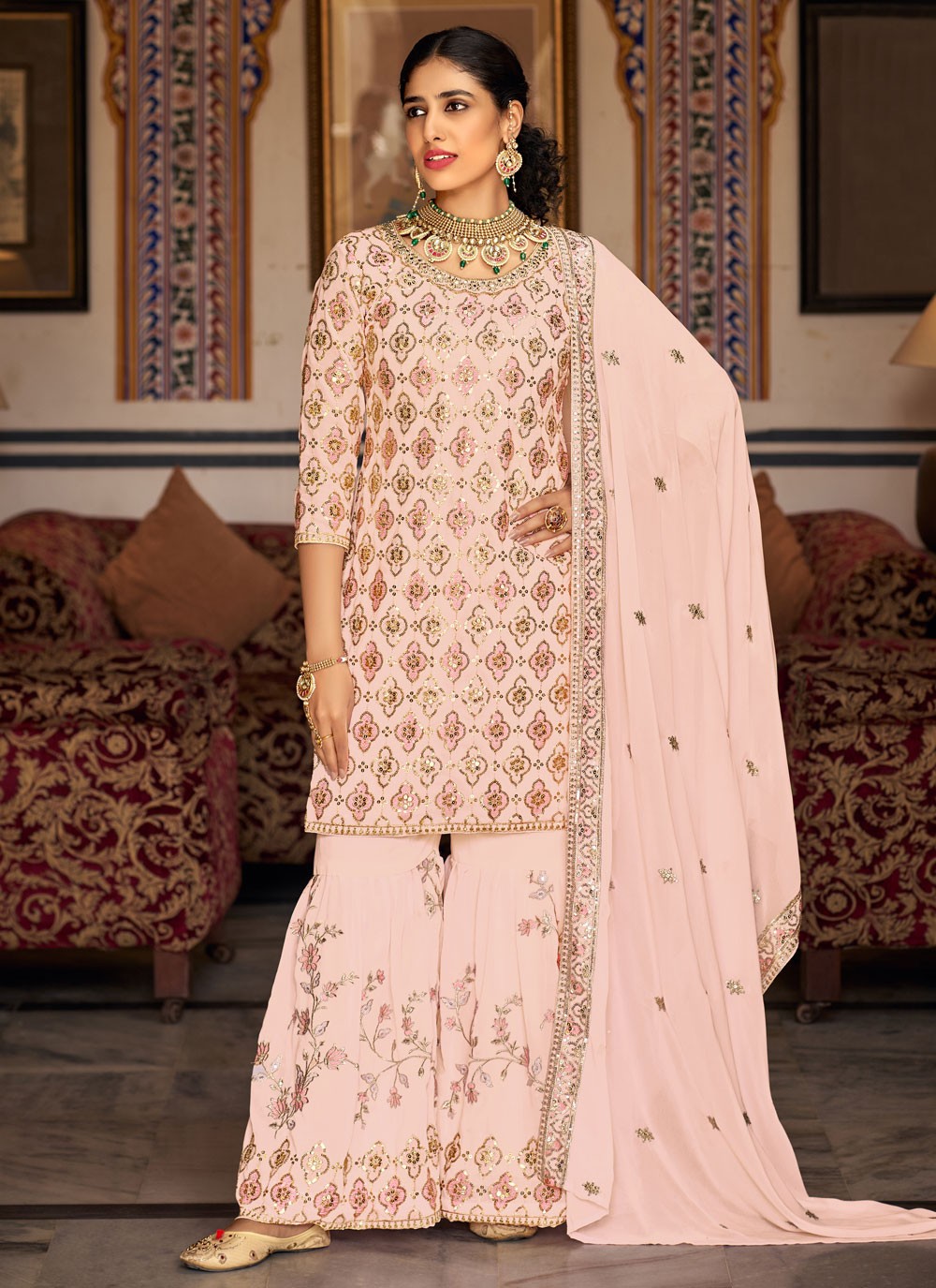 Faux Georgette Salwar Suit - T1603