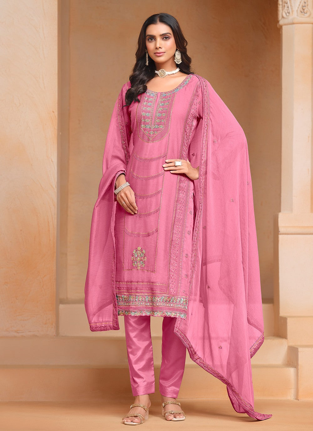 Chiffon, Organza Salwar Suit - T3598