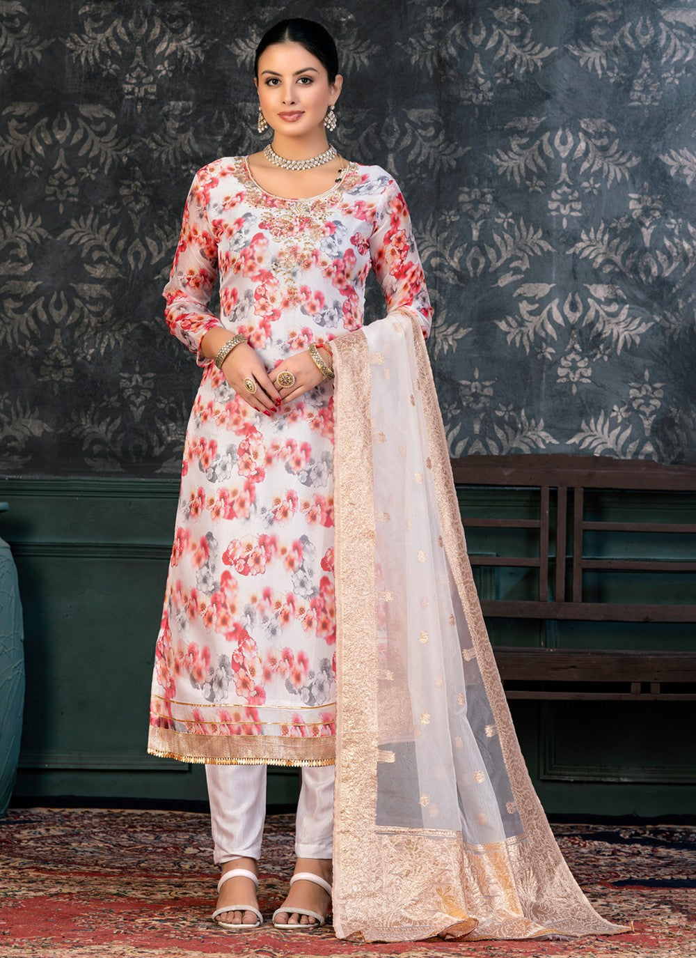 Organza Salwar Suit - T1361