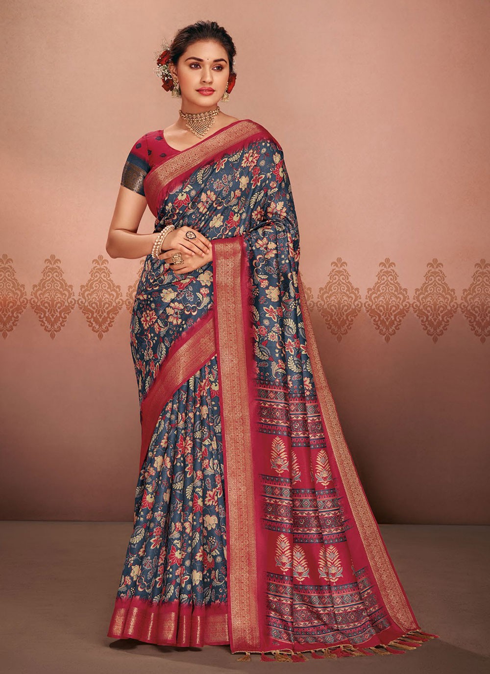 Classic Printed Silk Saree - S5577