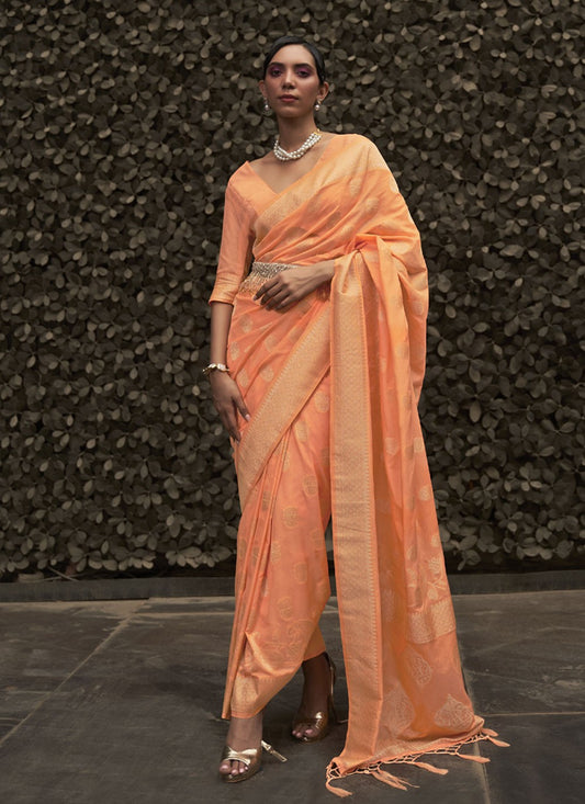 Trendy Weaving Zari Chinon Saree - S4404