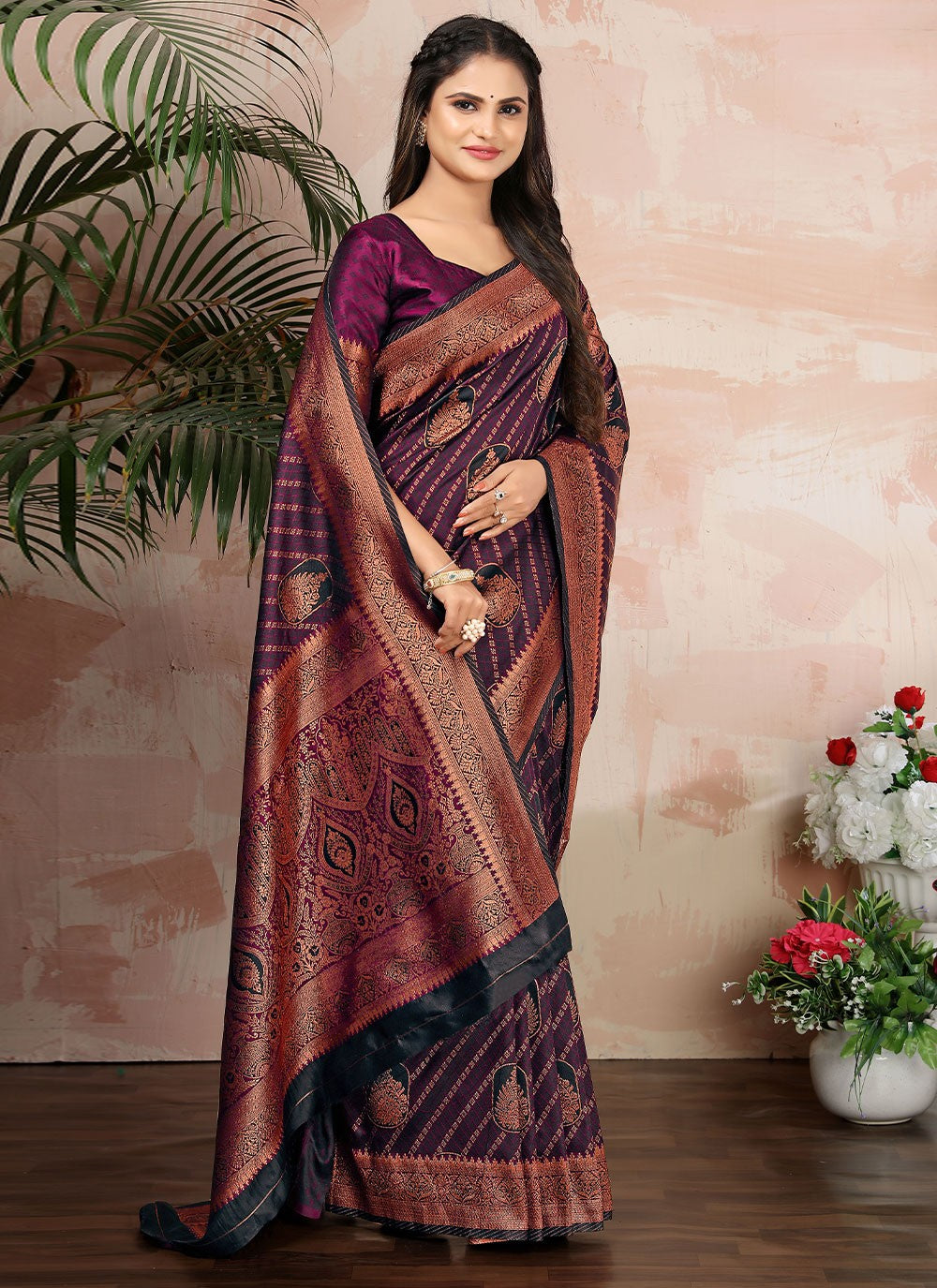 Contemporary Woven Satin Silk Saree - S2838